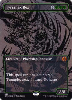 Tyrranax Rex (Oil Slick Raised Foil) (ONE-355) - Phyrexia: All Will Be One (Borderless) Foil-1