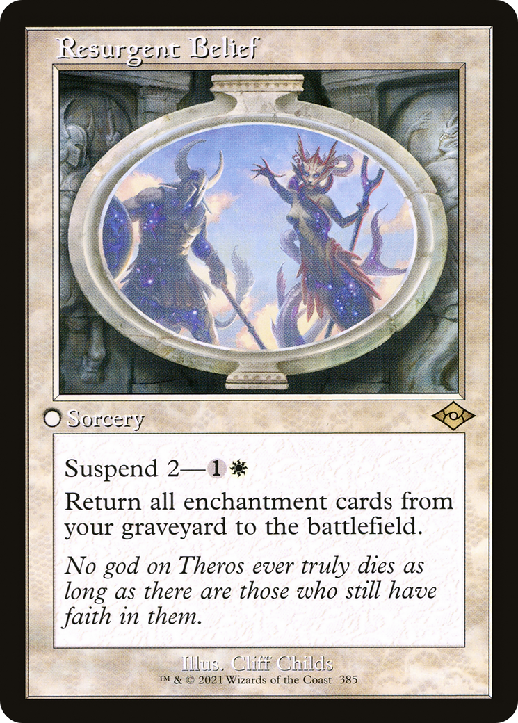 Resurgent Belief (Retro Frame) (MH2-385) - Modern Horizons 2 Etched Foil-1