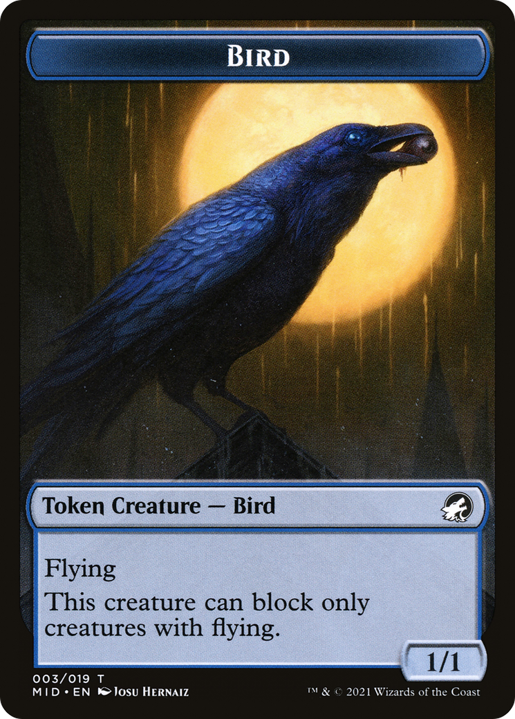 Bird (TMID-003) - Innistrad: Midnight Hunt Tokens Foil-1