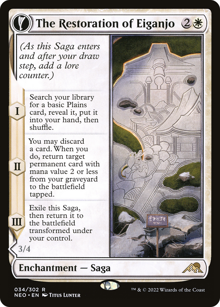 The Restoration of Eiganjo (NEO-034) - Kamigawa: Neon Dynasty: (fandfc, enchantment) Foil-3
