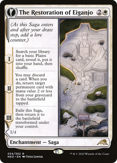 The Restoration of Eiganjo (NEO-034) - Kamigawa: Neon Dynasty: (fandfc, enchantment) Foil-1