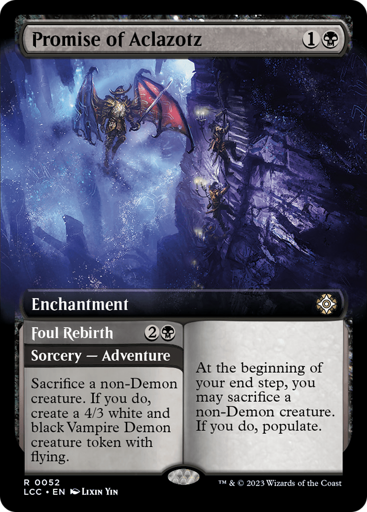 Promise of Aclazotz // Foul Rebirth (Extended Art) [The Lost Caverns of Ixalan Commander]-1