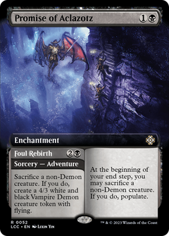 Promise of Aclazotz // Foul Rebirth (Extended Art) [The Lost Caverns of Ixalan Commander]-1