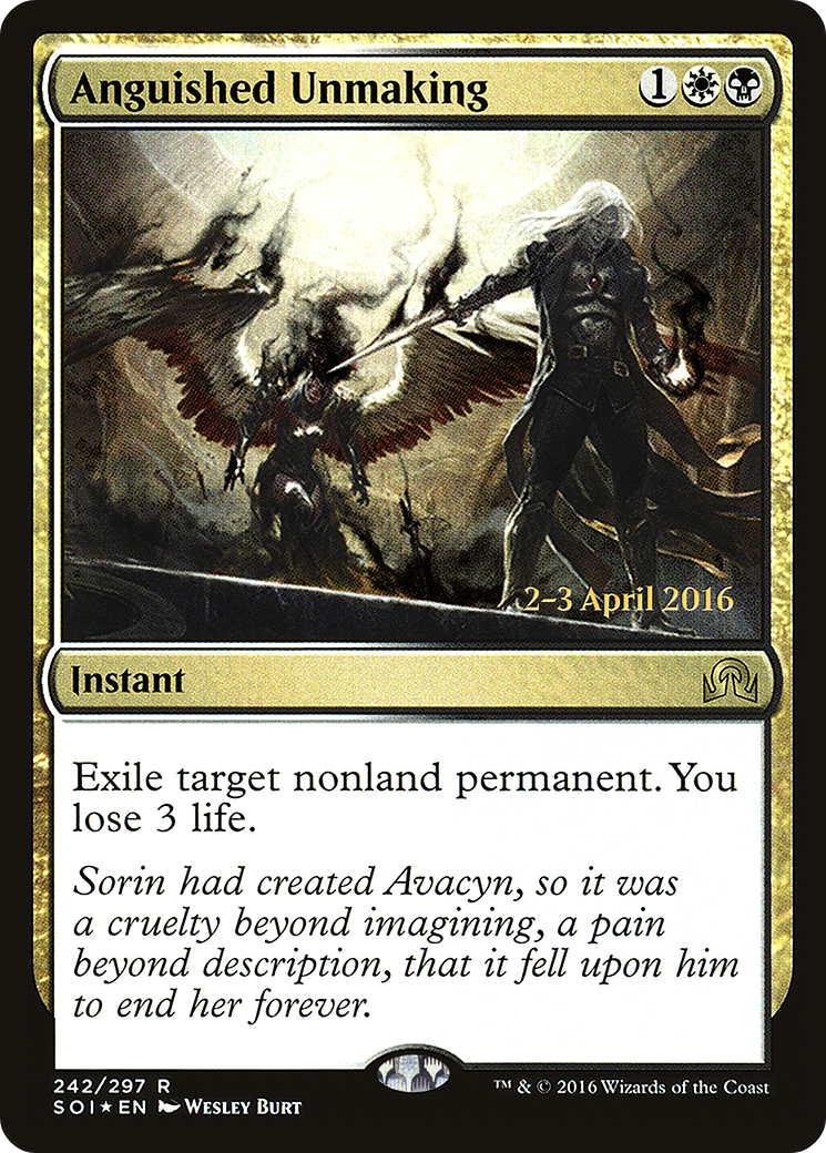 Anguished Unmaking [Shadows over Innistrad Prerelease Promos]-1