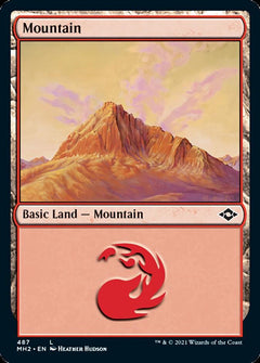 Mountain (487) (Foil Etched) [Modern Horizons 2]-2