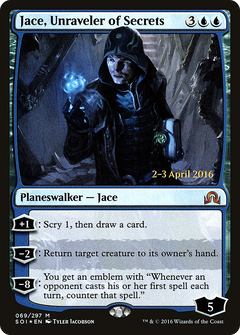 Jace, Unraveler of Secrets [Shadows over Innistrad Prerelease Promos]-1