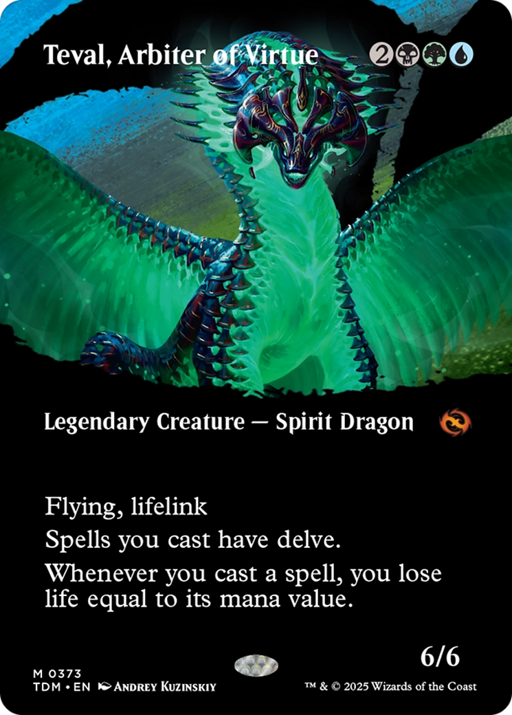 Teval, Arbiter of Virtue (Borderless) [Tarkir: Dragonstorm]-1