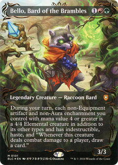 Bello, Bard of the Brambles (Borderless) (Raised Foil) [Bloomburrow Commander]-1