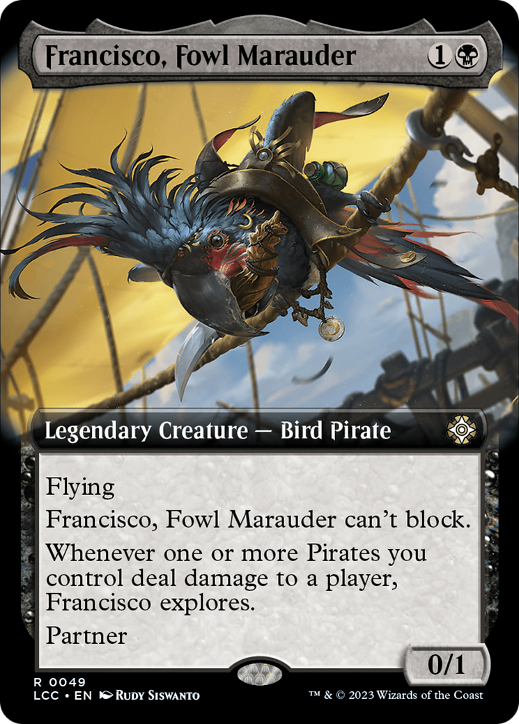 Francisco, Fowl Marauder (Extended Art) [The Lost Caverns of Ixalan Commander]-1