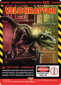 Velociraptor - Rampaging Ferocidon (SLD-1390) - Secret Lair Drop / Velociraptor: (Full Art) (Borderless)-1