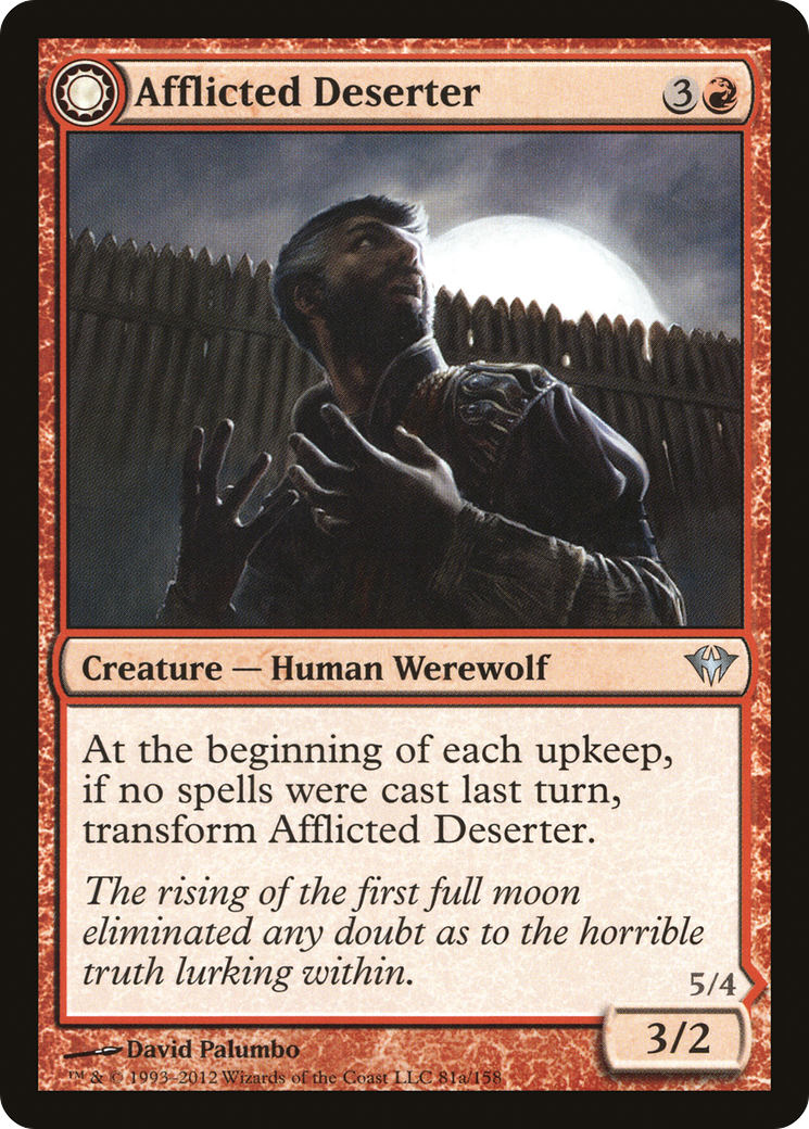 Afflicted Deserter // Werewolf Ransacker [Dark Ascension]-3