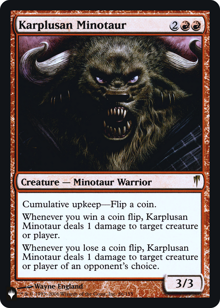 Karplusan Minotaur [Secret Lair: Heads I Win, Tails You Lose]-1