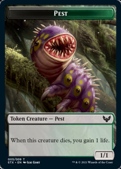 Fractal // Pest Double-Sided Token [Strixhaven: School of Mages Tokens]-2