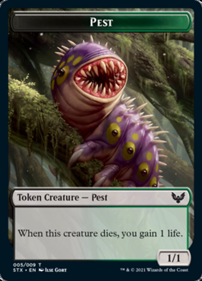 Fractal // Pest Double-Sided Token [Strixhaven: School of Mages Tokens]-2