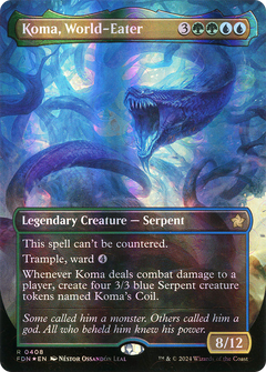 Koma, World-Eater (Borderless) (Mana Foil) [Foundations]-1