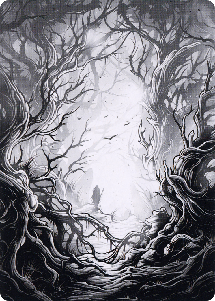 Forest // Forest (AMID-081) - Midnight Hunt Art Series (Borderless) Foil-1