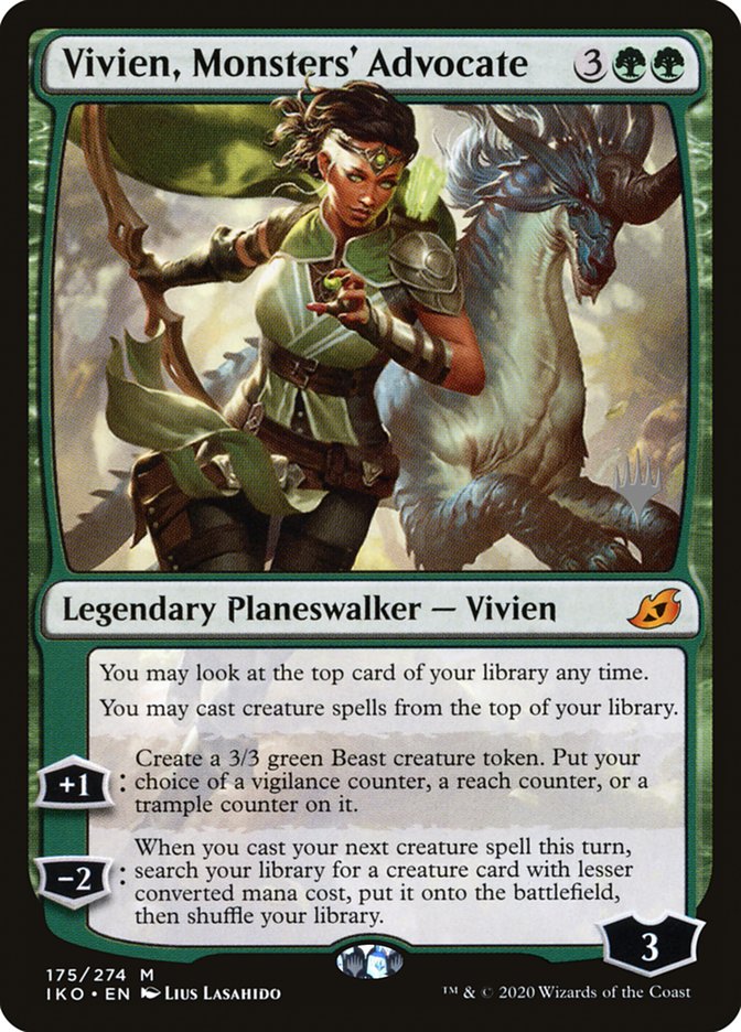 Vivien, Monsters' Advocate (Promo Pack) [Ikoria: Lair of Behemoths Promos]-1