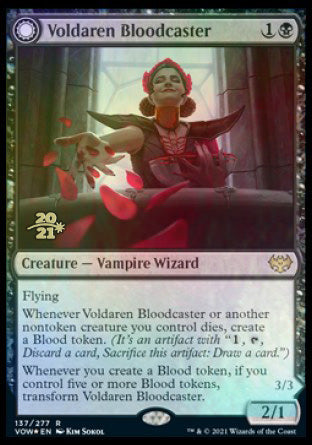 Voldaren Bloodcaster // Bloodbat Summoner [Innistrad: Crimson Vow Prerelease Promos]-1