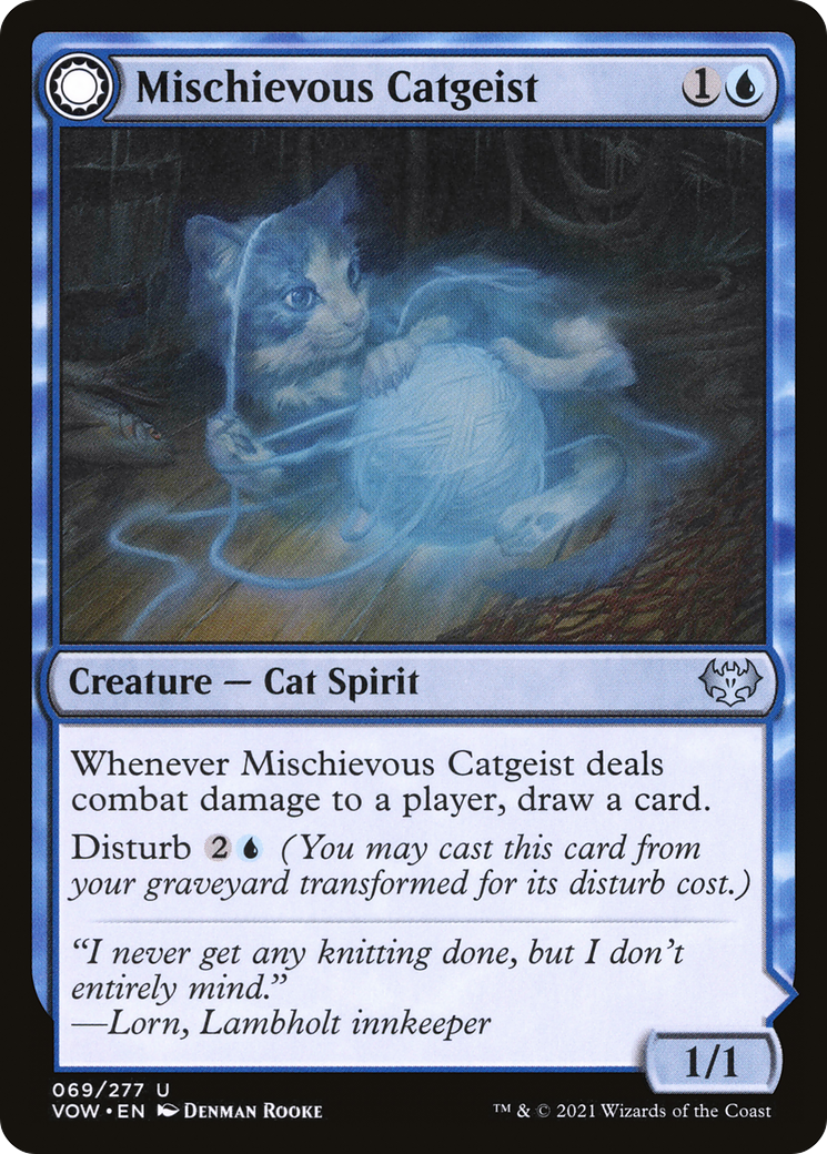 Mischievous Catgeist // Catlike Curiosity [Innistrad: Crimson Vow]-3