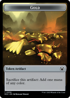 Thopter // Gold Double-Sided Token [March of the Machine Commander Tokens]-2