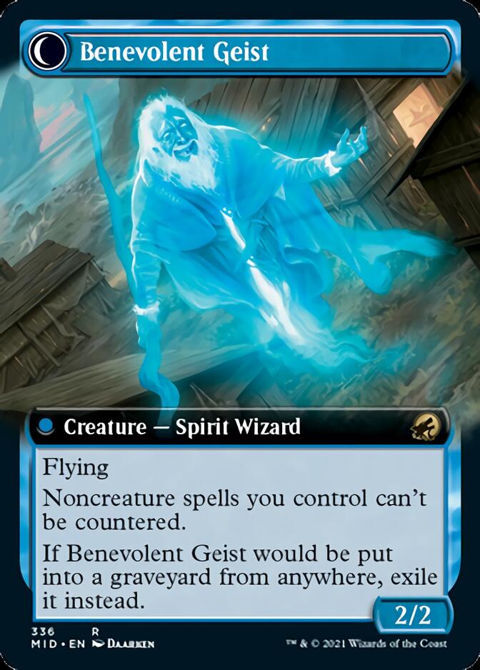 Malevolent Hermit // Benevolent Geist (Extended Art) [Innistrad: Midnight Hunt]-2