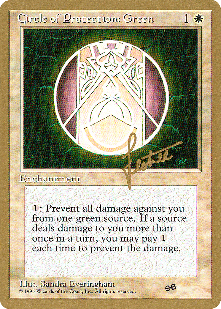 Circle of Protection: Green (Bertrand Lestree) (SB) (4ED) [Pro Tour Collector Set]-1