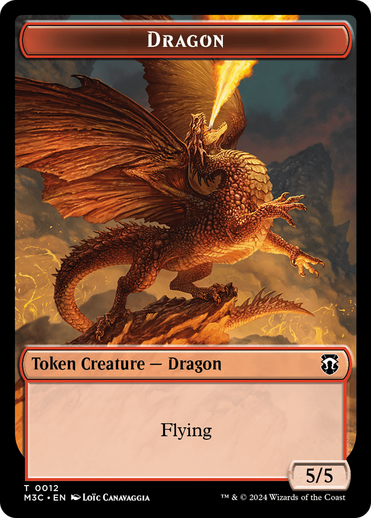Dragon // Treasure Double-Sided Token [Modern Horizons 3 Commander Tokens]-1