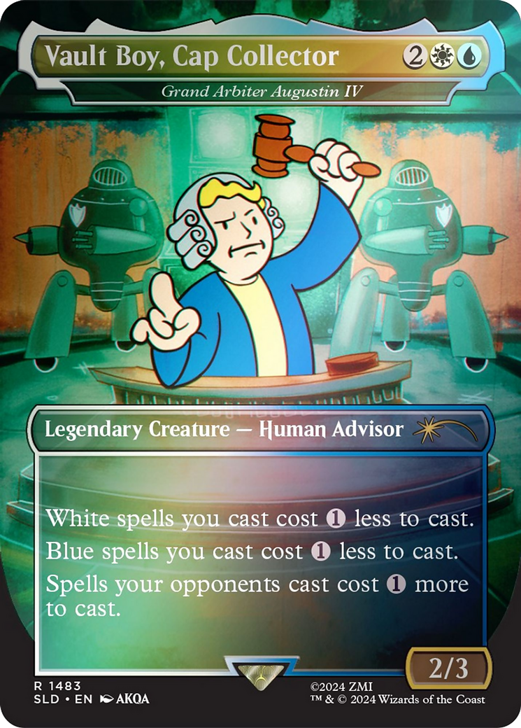 Vault Boy, Cap Collector - Grand Arbiter Augustin IV (Rainbow Foil) (SLD-1483★) - Secret Lair Drop / Vault Boy, Cap Collector (Borderless) Foil-1