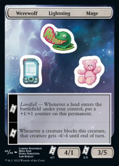 Werewolf Lightning Mage [Unfinity Stickers]-1