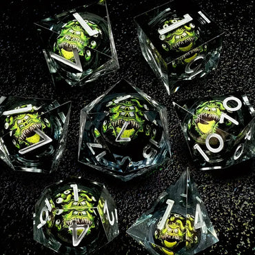 Beholder RPG Dice Set (Black/Green)