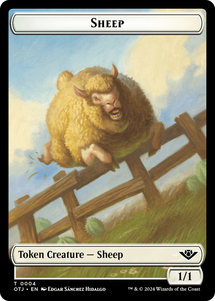 Sheep Token [Outlaws of Thunder Junction Tokens]-1