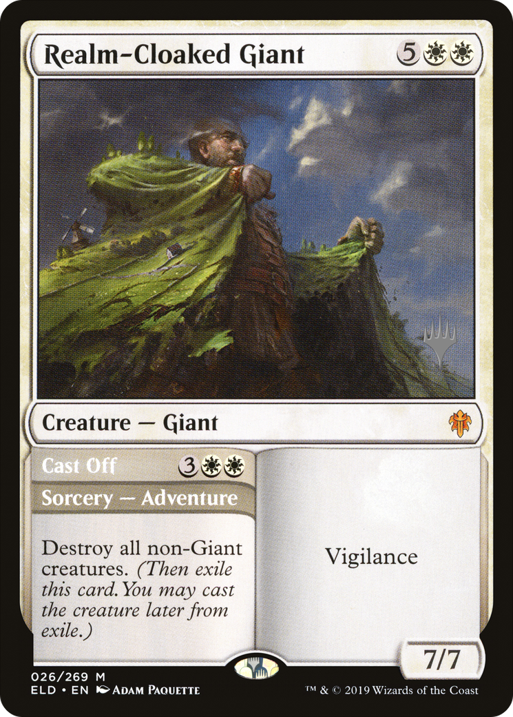 Realm-Cloaked Giant // Cast Off (Promo Pack) [Throne of Eldraine Promos]-1