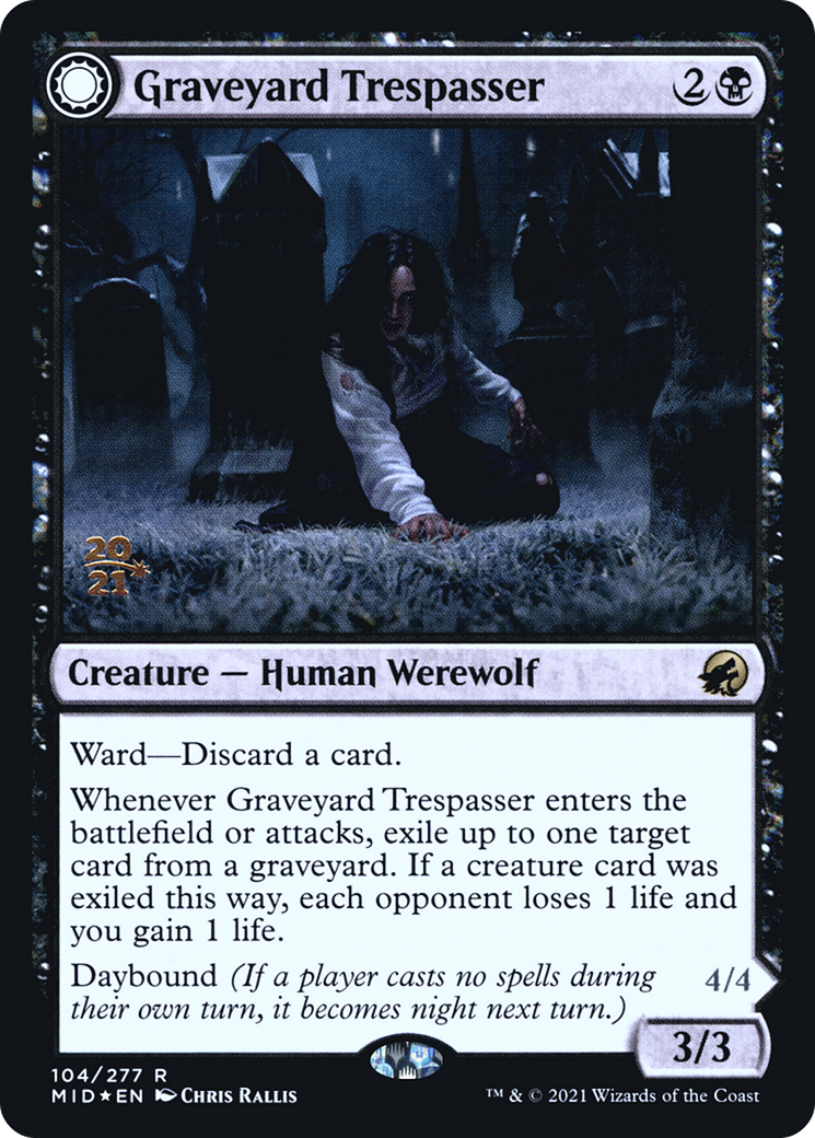 Graveyard Trespasser // Graveyard Glutton [Innistrad: Midnight Hunt Prerelease Promos]-3