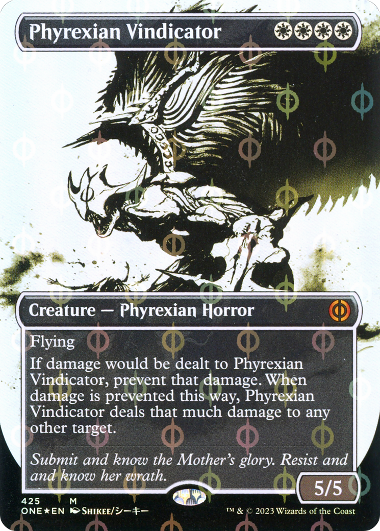 Phyrexian Vindicator (Borderless Ichor Step-and-Compleat Foil) [Phyrexia: All Will Be One]-1