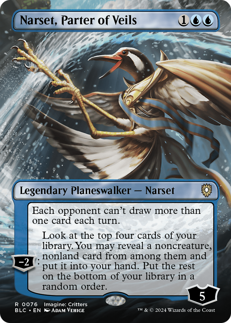 Narset, Parter of Veils (Borderless) [Bloomburrow Commander]-1