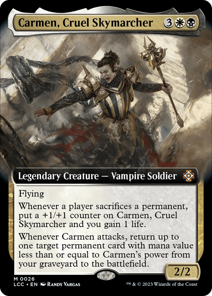 Carmen, Cruel Skymarcher (Extended Art) [The Lost Caverns of Ixalan Commander]-1