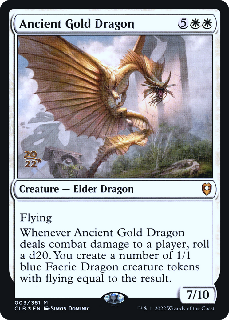 Ancient Gold Dragon [Commander Legends: Battle for Baldur's Gate Prerelease Promos]-1