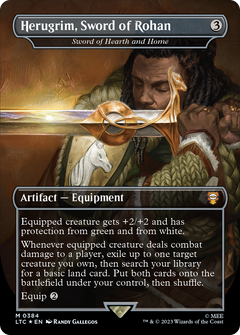 Herugrim, Sword of Rohan - Sword of Hearth and Home (Surge Foil Realms and Relics) [The Lord of the Rings: Tales of Middle-Earth Commander]-1