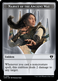 Narset of the Ancient Way Emblem // Wizard Double-Sided Token [Commander Masters Tokens]-1