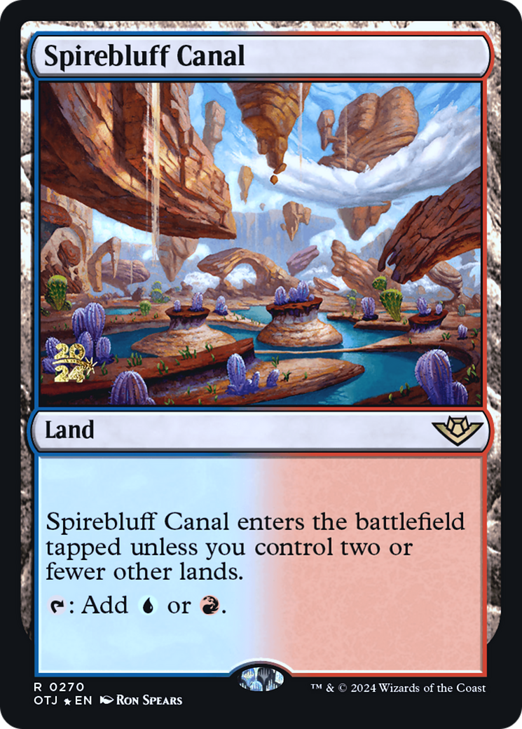 Spirebluff Canal (OTJ) [Outlaws of Thunder Junction Prerelease Promos]-1