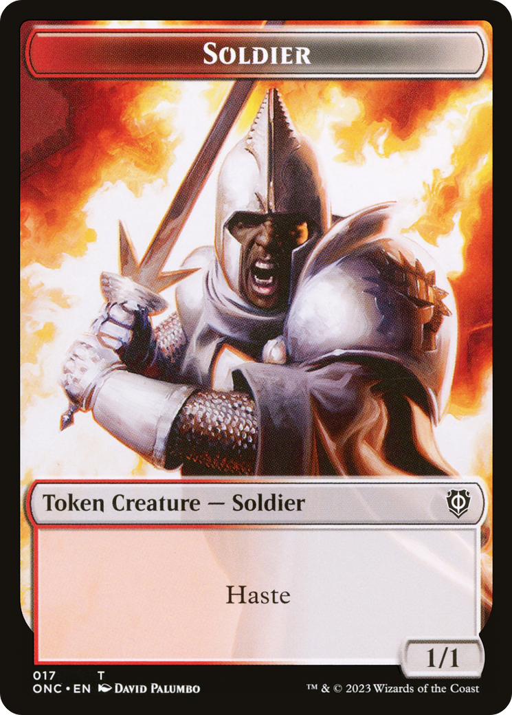 Soldier (TONC-017) - Phyrexia: All Will Be One Commander Tokens-1