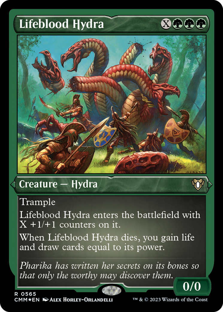 Lifeblood Hydra (CMM-565) - Commander Masters Etched Foil-1