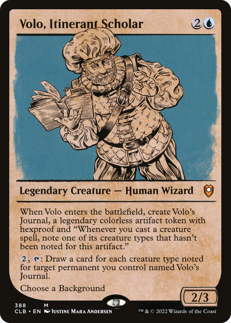 Volo, Itinerant Scholar (Showcase) (CLB-388) - Commander Legends: Battle for Baldur's Gate: (Showcase)-1