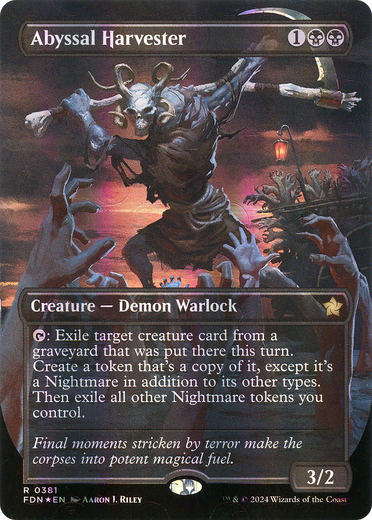 Abyssal Harvester (Borderless) (Mana Foil) [Foundations]-1
