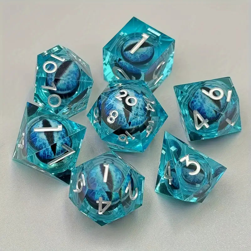 Dragon King's Eye RPG Dice Set (Blue)-1