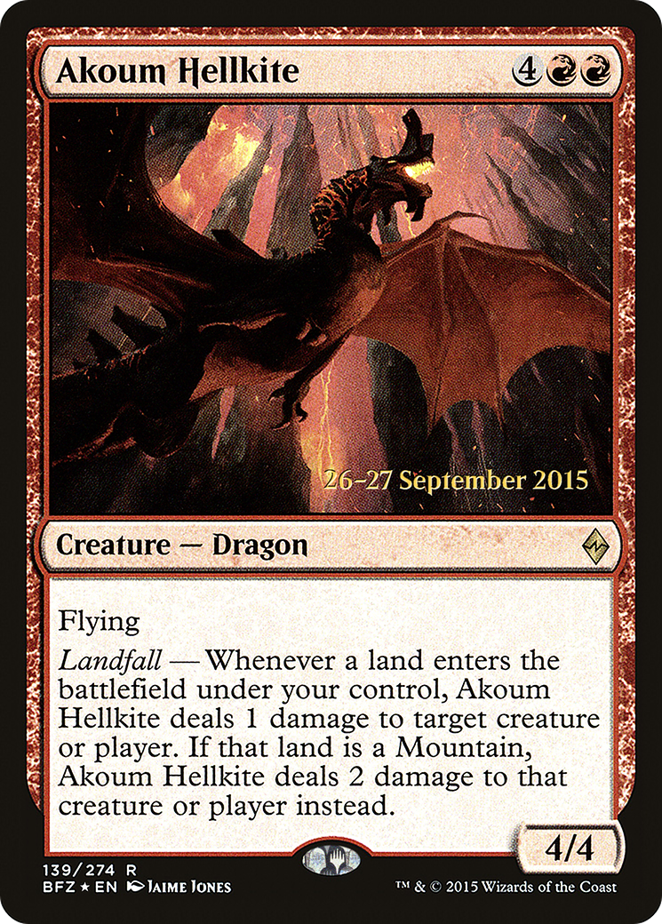 Akoum Hellkite [Battle for Zendikar Prerelease Promos]-1