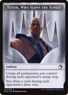 Teferi, Who Slows the Sunset Emblem (TMID-017) - Innistrad: Midnight Hunt Tokens-1