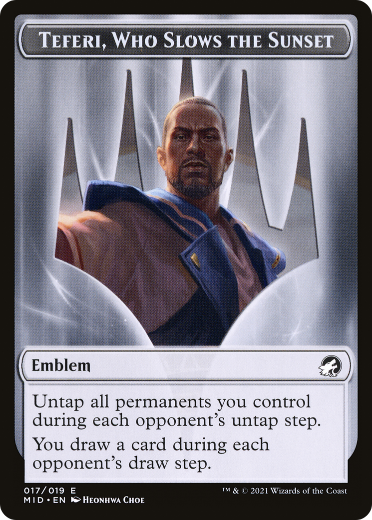 Teferi, Who Slows the Sunset Emblem (TMID-017) - Innistrad: Midnight Hunt Tokens Foil-1