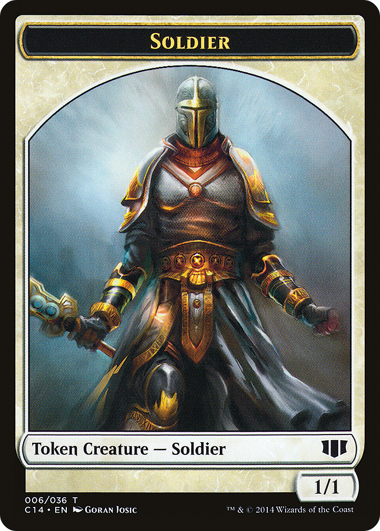 Soldier // Spirit Double-Sided Token [Commander 2014 Tokens]-3