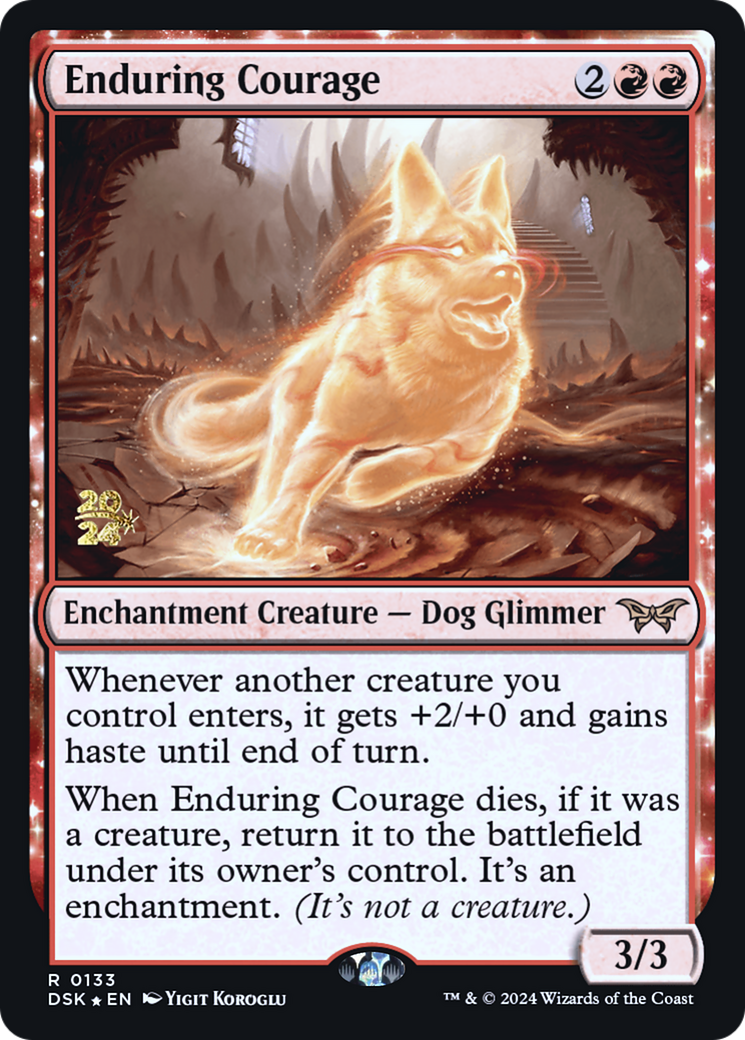 Enduring Courage [Duskmourn: House of Horror Prerelease Promos]-1